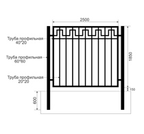 Забор из профильной трубы Арт. тп-13