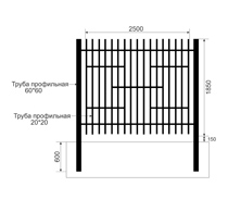 Забор из профильной трубы Арт. тп-15