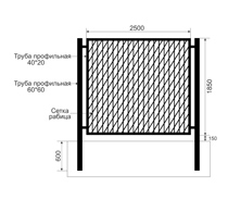 Забор из профильной трубы Арт. тп-4