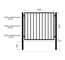Забор из профильной трубы Арт. тп-5