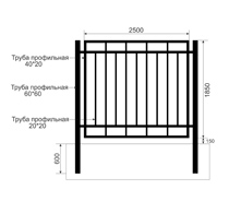 Забор из профильной трубы Арт. тп-6