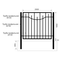 Забор из профильной трубы Арт. тп-7
